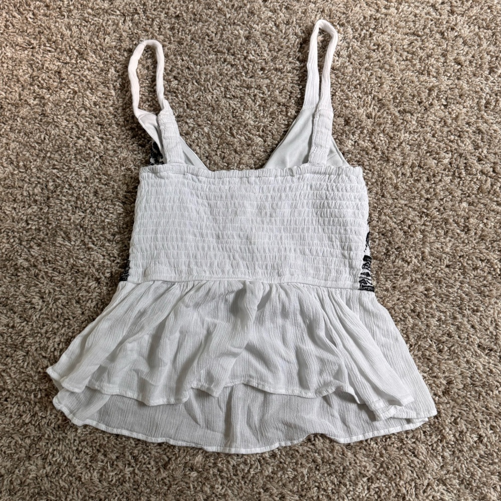 BUNDLE 5-$20 peplum white and black embroidery tank top - Picture 2 of 3